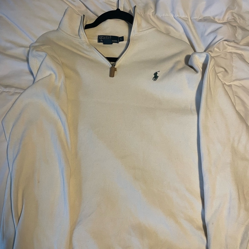 Polo Ralph Lauren Cream Quarter-Zip Pullover